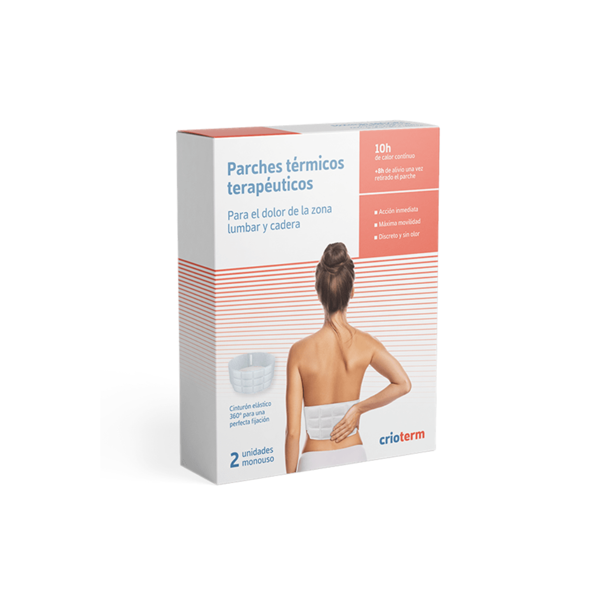 Parches térmicos terapéuticos zona lumbar y cadera Crioterm