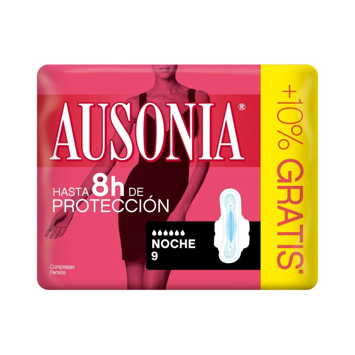 ausonia noche alas 9 compresas