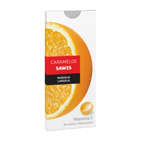 Sawes caramelos blister sin azúcar naranja