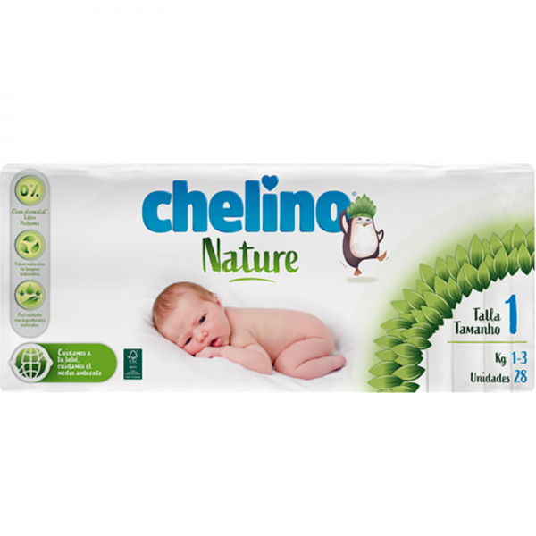 Chelino nature pañal infantil T-1 28 unidades