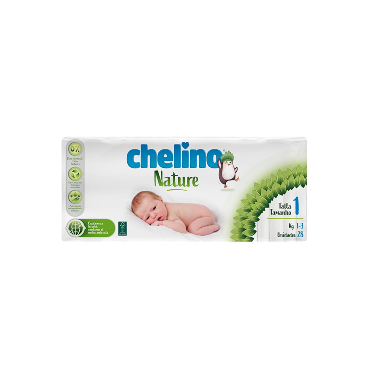 Chelino nature pañal infantil T-1 28 unidades