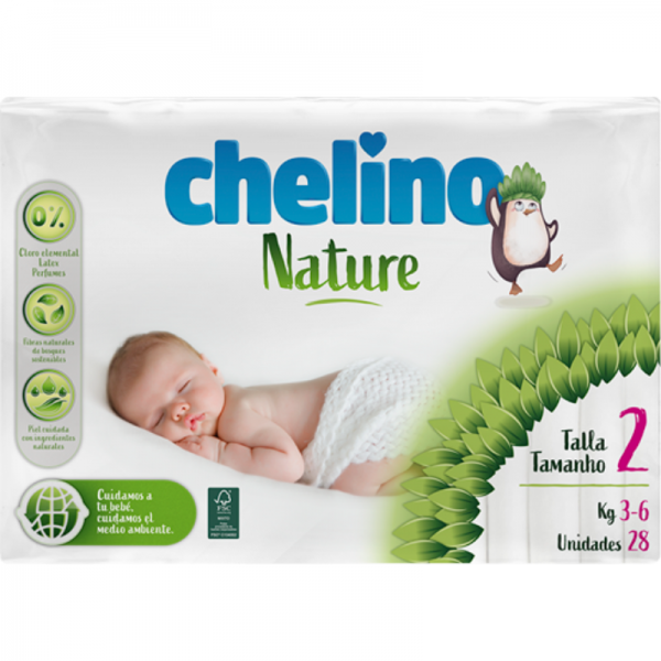 Chelino nature pañal infantil T-2 28 unidades