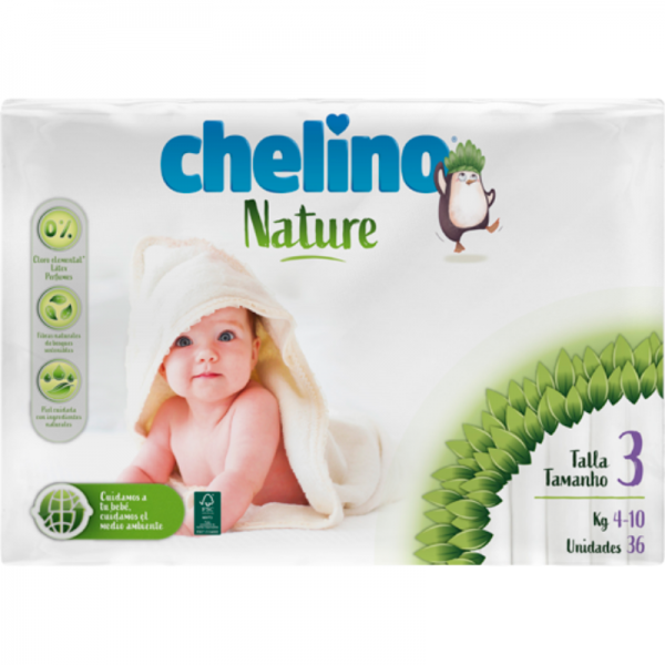 Chelino nature pañal infantil t-3 36 unidades
