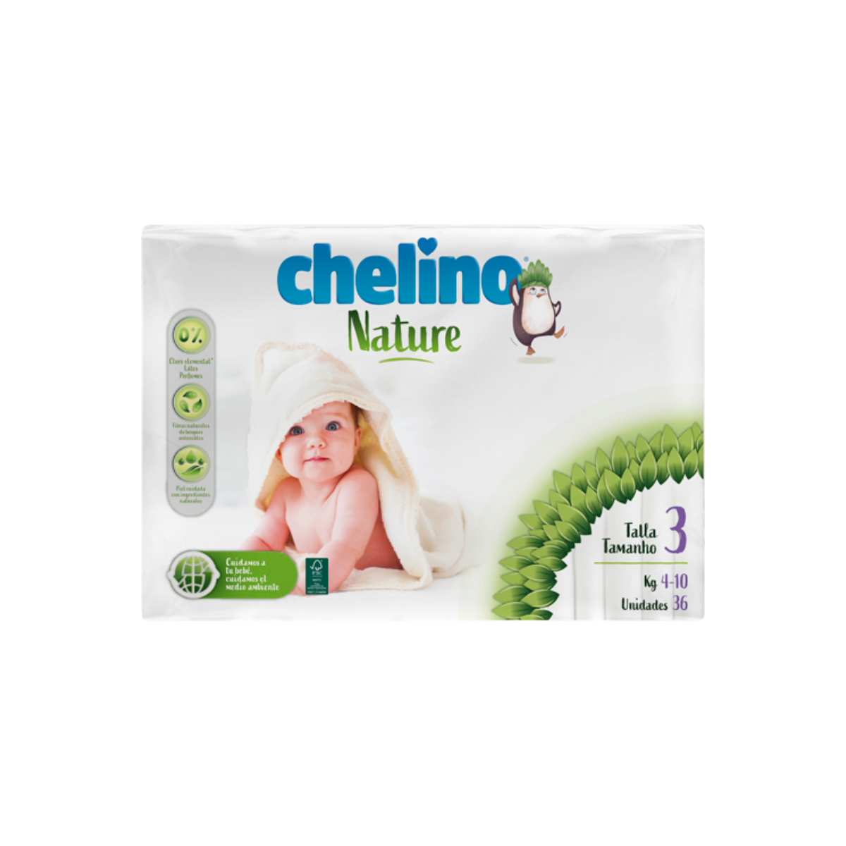 Chelino nature pañal infantil t-3 36 unidades