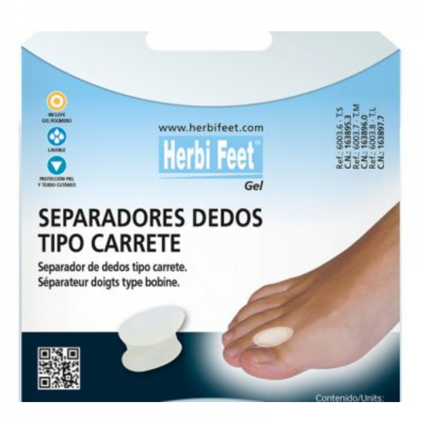 Herbi Feet Separadores dedos tipo carrete T-L 2 uds