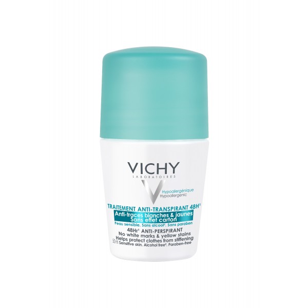 Antitranspirante anti marcas blancas y amarillas