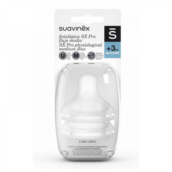 Suavinex Tetina Silicona Fisiológica Flujo Medio