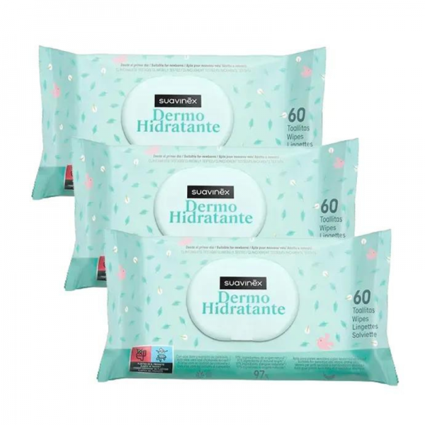 Suavinex Toallitas Dermohidratantes Pack 3 x 60 uds