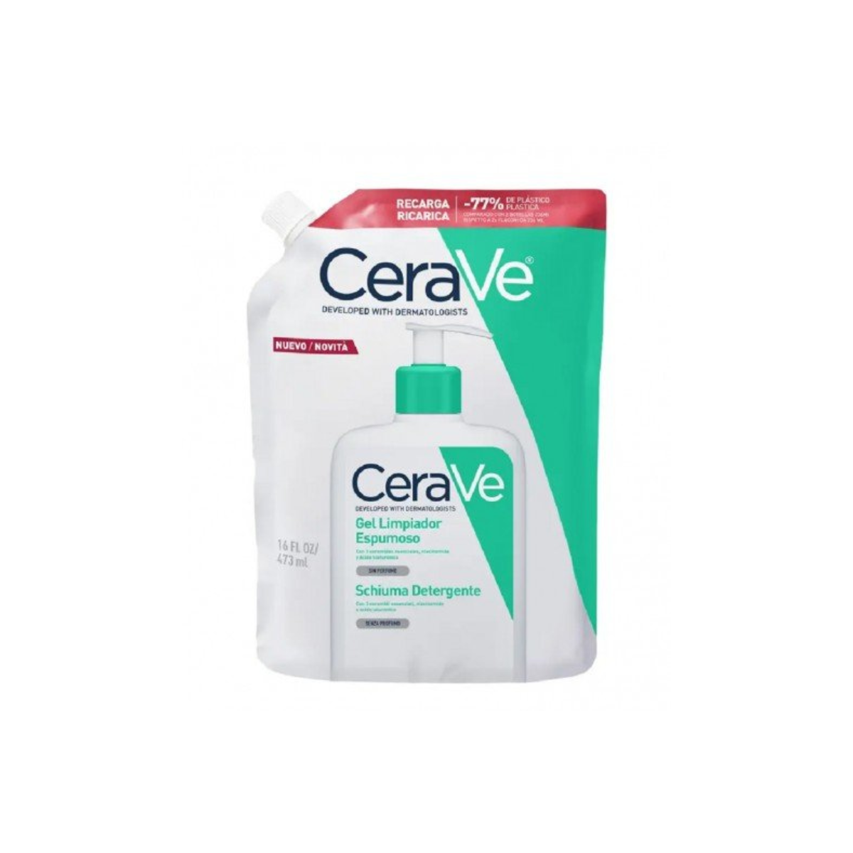 Cerave Gel Limpiador Espumoso 473 ml Recarga