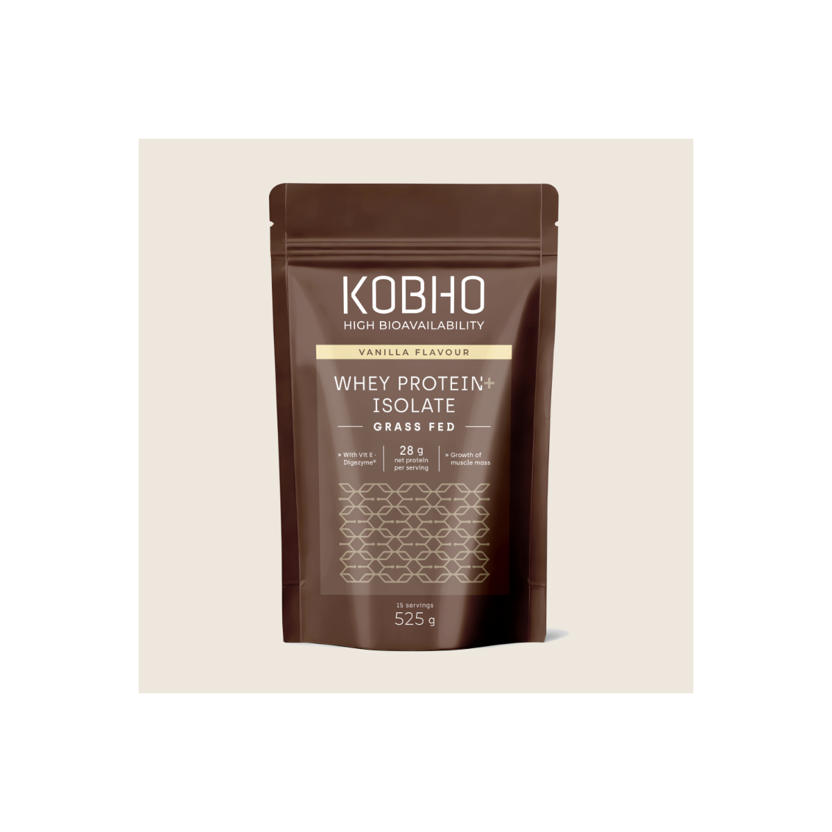 Kobho Proteína Whey Aislada Sabor Vainilla 525 g