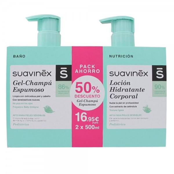 suavinex pack locion hidratante 500 ml gel espumoso 500 ml