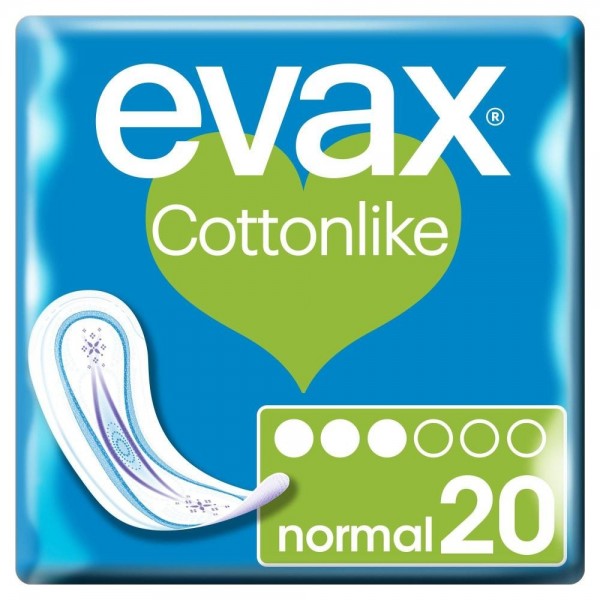 evax cottonlike compresas normal sin alas 20 und